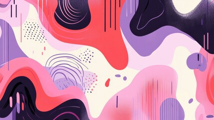 Poster - Abstract Colorful Background with Organic Shapes and Textures