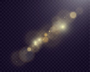 Poster - Bokeh background with soft golden light orbs on a transparent grid, ideal for overlays and graphic design projects.