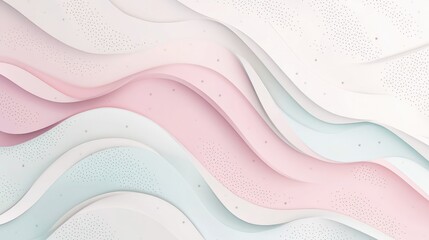 Poster - Soft Abstract Paper Waves in Pastel Colors with Textured Design