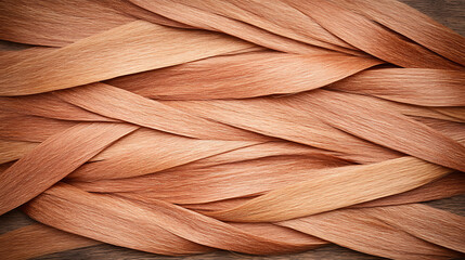 Poster - Interwoven Wooden Strips with Earthy Tones a Natural Texture Pattern and Aesthetic Design
