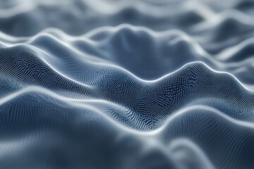 Aufkleber - Abstract depiction of dynamic data flowing over a mesh network in a serene digital landscape, 4K Abstract Depiction of Data Flowing Over a Network Highly unique 3D CGI