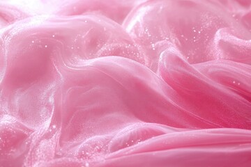 Poster - Smooth pink wave particles create a romantic atmosphere for relaxation and inspiration, Animated Vector Wave Particle Pink romantic smooth wavy background Slow motion video