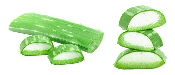 Sticker - Aloe vera with slices isolated on white background