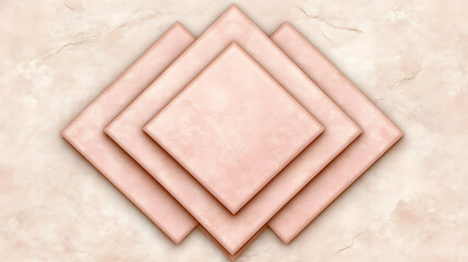 Poster - overlapping squares in shades of peach with a soft marble backdrop create a calm visual effect