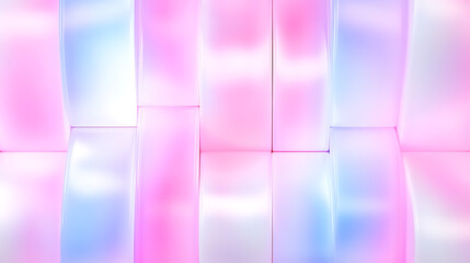 Poster - Pastel Toned Iridescent Block Arrangement Geometric Construction Surface Design Digital Art