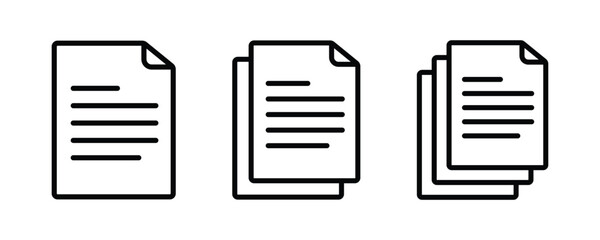 Poster - document icons. paper symbol with single and multiple page. transparent png and vector illustration.