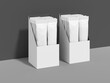 © impro-studio - White Blank Sachet Packaging with Display Box Mockup 3D Rendering
