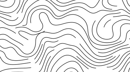 Poster - seamless abstract line art pattern featuring organic shapes against a clean white backdrop design el