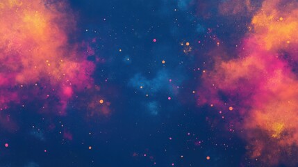Wall Mural - Vibrant cosmic nebula background with colorful dust and particles