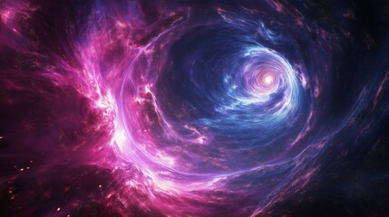 Poster - Cosmic vortex with swirling nebula and glowing energy center