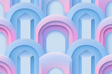 Poster - Colorful abstract shapes with blue gradient create a seamless background design, Abstract shape with a blue gradient Seamless background of geometric design