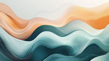 Poster - Abstract Waves with Soft Pastel Colors and Flowing Lines