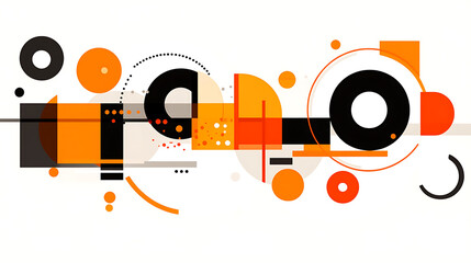Poster - striking abstraction composition featuring circles squares and lines artistically arranged