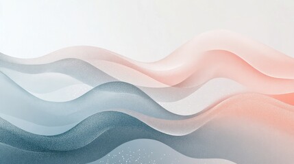 Poster - Soft Flowing Abstract Waves in Tranquil Pastel Tones