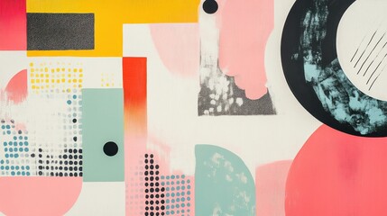 Poster - Abstract Geometric Art with Bold Colors and Modern Design Elements
