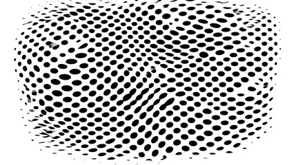Poster - Swirling Array of Black Dots Creates a Visually Distorted Pattern on a White Background Surface