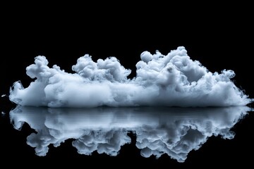 Poster - Clouds of smoke create dramatic visuals against a black background reflecting their form, Clouds of smoke on a black background