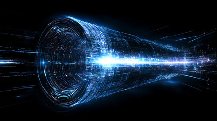 Poster - Tunnel of Light Data Stream Technology Connection Information Transfer Abstract Futuristic