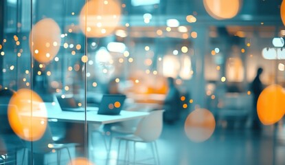 Blurred Lights and Office Ambiance: A Modern Workspace