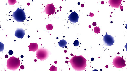 Poster - Whimsical Ink Splatters Pattern Celebration of Color and Movement on a White Canvas Backdrop