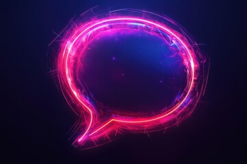 Poster - Abstract laser neon speech bubble frame with vibrant colors for creative expression and communication, Quote speech bubble abstract laser neon frame motion background