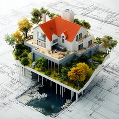 Poster - aboveground architectural rendering revealing the intricate underground piping system a crucial elem