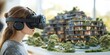 © Lotus Frames - Person wearing a VR headset and exploring virtual real estate properties and architectural designs, VR technology for immersive property tours and visualization in the real estate, Generative AI