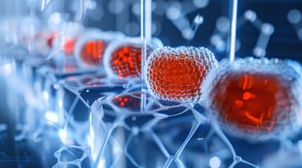 Poster - Innovative biotechnology experiment laboratory digital visualization scientific research macro view molecular chemistry