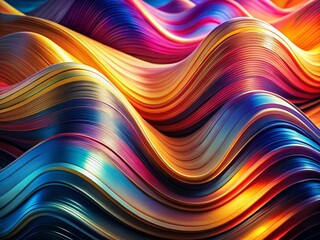 Poster - Abstract Geometric Waves: Rhythmic Flow Pattern, Modern Art Background