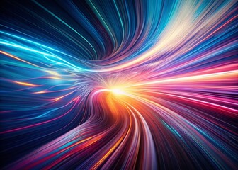 Poster - Abstract Kinetic Lines: Rhythmic Energy Seamless Pattern with Bokeh Effect
