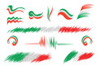 © doom.ko - Vector logo set of Italian flag icon. Flat style