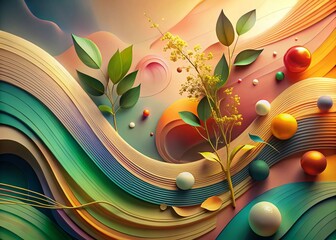 Poster - Abstract Organic Melody: Minimalist Texture Illustration