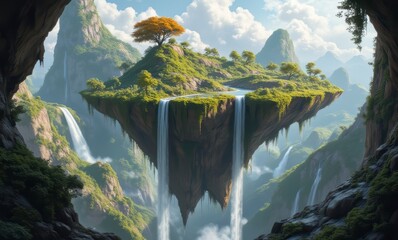 Canvas Print - Breathtaking floating island landscape