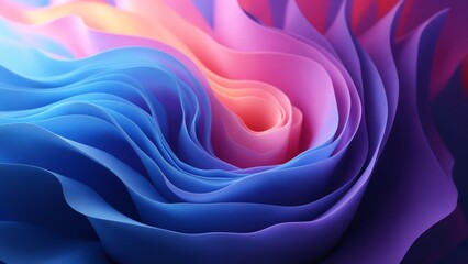 Poster - Vibrant purple and blue abstract art. The fluid shapes and bold colors blend seamlessly