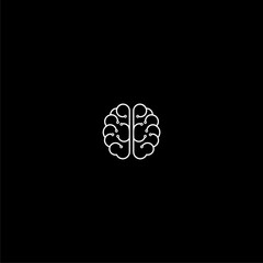 Fototapete - Digital Brain Logo icon isolated on dark background