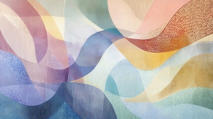 Poster - Abstract Waves of Colorful Textures and Soft Tones in Fluid Design