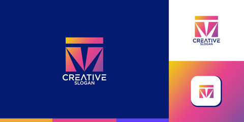 Poster - modern letter m logo design template
