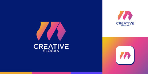 Poster - modern letter m logo design template
