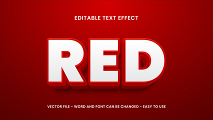 Poster - Red text effect, editable strong 3d text effect