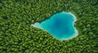 © 3Nitro - A drone captures the expansive view of a crystal-clear lake nestled among dense green trees in a serene natural setting.