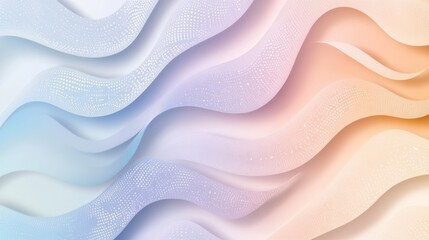 Poster - Abstract Waves in Soft Pastel Colors with Subtle Texture Patterns