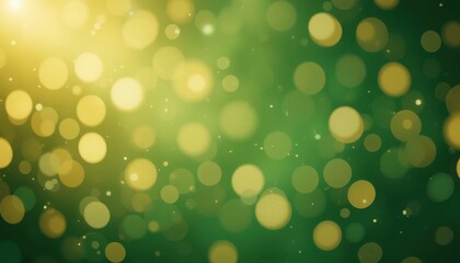 Poster - Green and yellow bokeh background with light flare