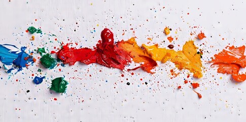 Poster - The vibrant splash of rainbow paint is a true representation of artistic expression