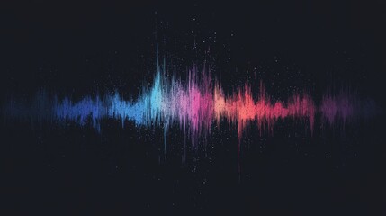 Poster - A dynamic visual effect is created by a vibrant abstract image that showcases colorful waves of light in shades of purple, blue, and pink