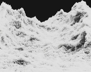 Poster - an artistic depiction of wavy surfaces with a speckled pattern, generating a feeling of dimension an