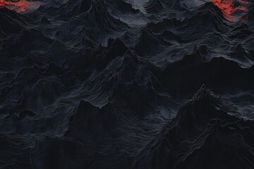 Poster - The elegant and dark ambiance is skillfully crafted through the use of wavy black lines in this compelling example of modern abstract design