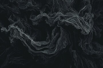 Poster - A captivating image of contemporary abstract style featuring undulating black lines that evoke a sophisticated and somber atmosphere