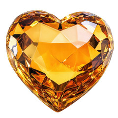 Poster - Heart-Shaped Gemstone in Bright Orange Color with Faceted Surface