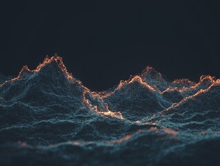 Poster - Vibrant colors and abstract digital waves form a dynamic and flowing representation of data streams that evoke a sense of movement and energy