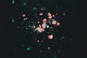 Poster - Digital art and contemporary design come together on a dark background, featuring vibrant abstract light streaks, colorful bokeh, futuristic themes, glitchcore, glowy iridescence bokeh sparkles, and